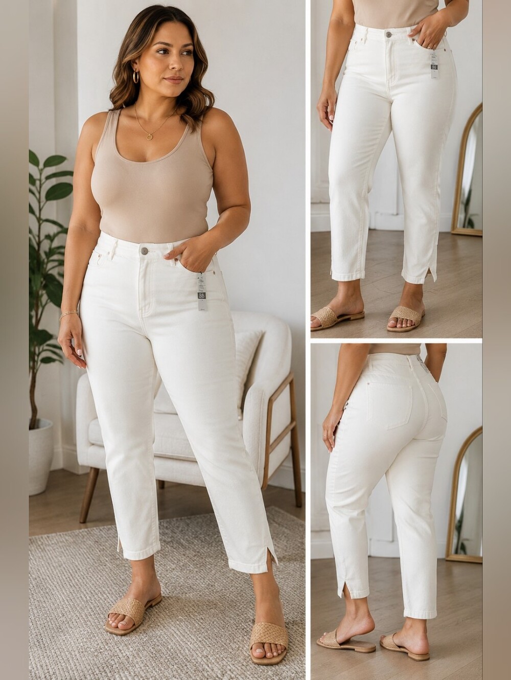 GAP Women's Cream Straight Leg Jeans